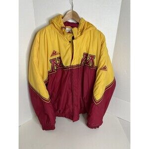 Vintage Minnesota Gophers Puffer Jacket, Large, Apex One, Yellow , Hooded